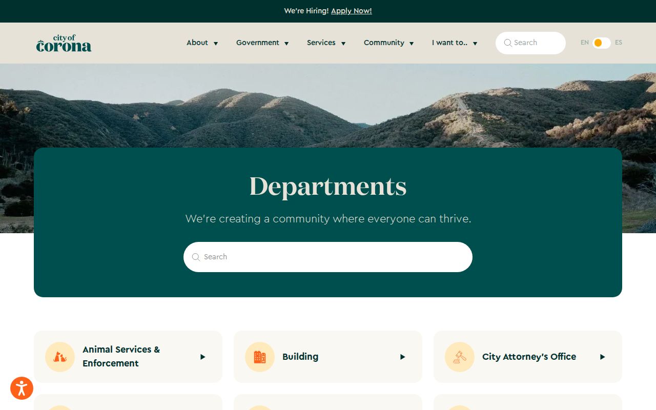 Corona people search city departments directory