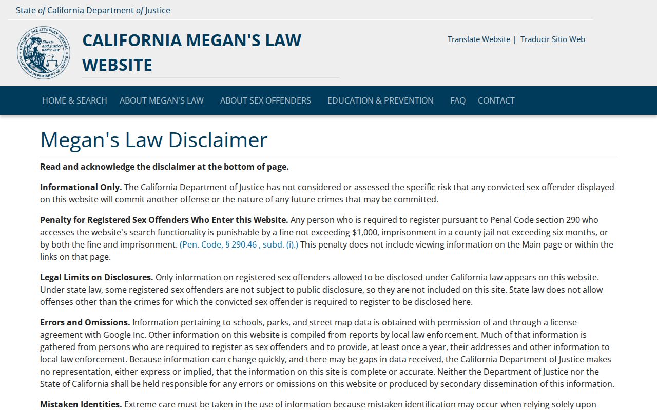 Corona people directories California Megan's Law registry