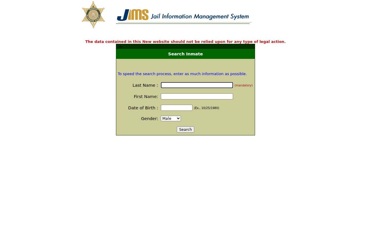 Corona public records Riverside inmate search