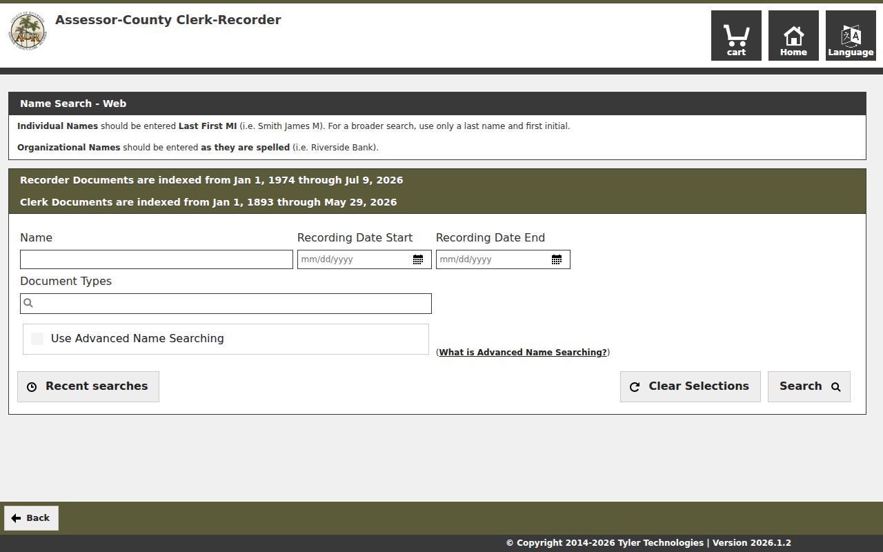 Corona public records Riverside recorder name search
